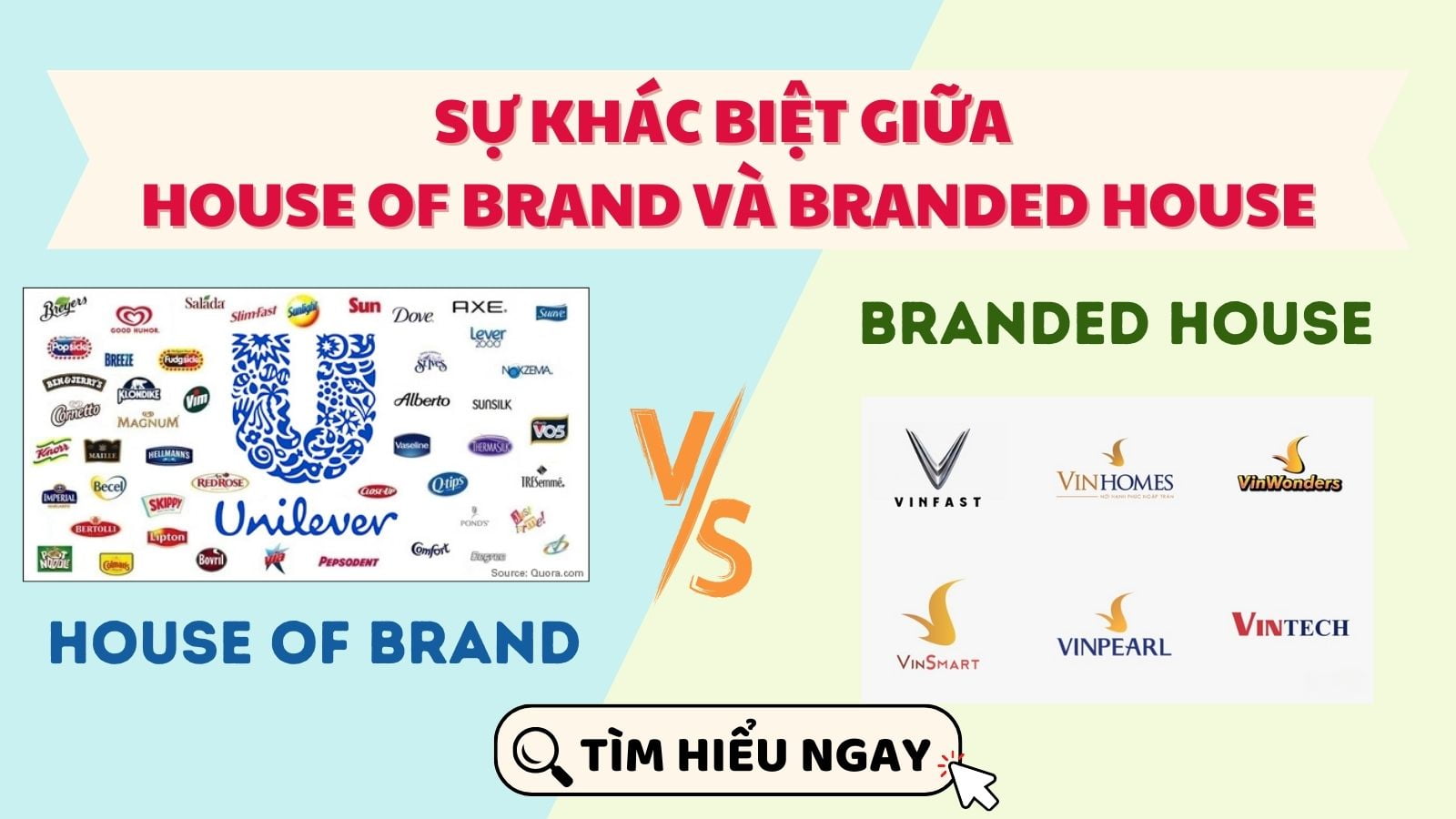 Sự khác biệt giữa House of Brand và Branded House